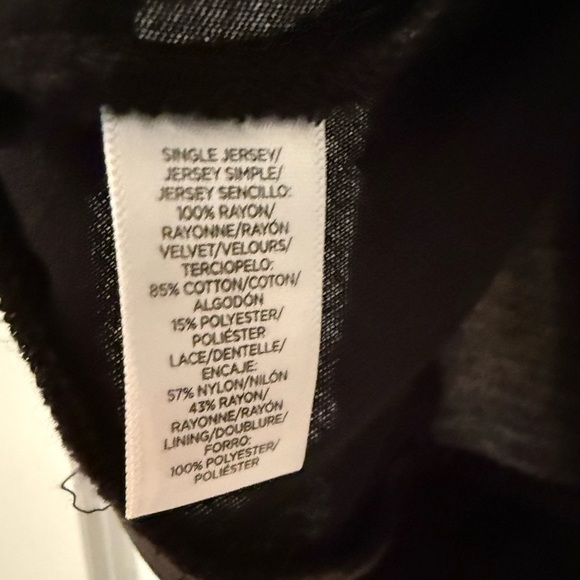 Loft | Black Lace Velvet Tie Back Top | Size XS - Picture 3 of 6